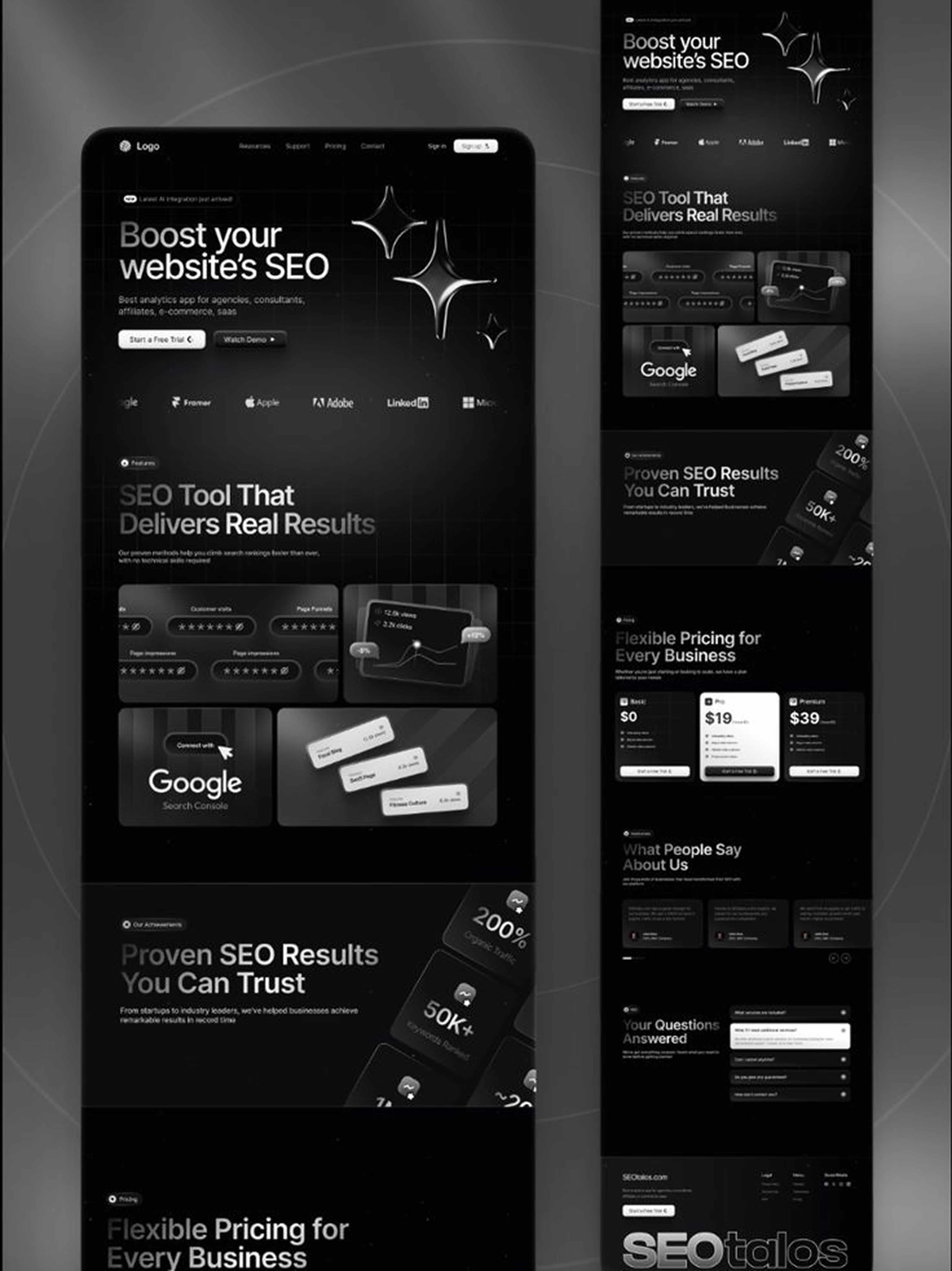 moodboard: figma d'un site en noir et blanc